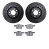 8502-65022 Drilled/Slotted Brake Rotors w/5000 Advanced Brake Pads Kit [Black], 2003-2011 GM, Position: Front - image 1
