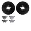 8502-65114 Drilled/Slotted Brake Rotors w/5000 Advanced Brake Pads Kit [Black], 2008-2011 GM, Position: Front - image 1