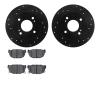 8502-67008 Drilled/Slotted Brake Rotors w/5000 Advanced Brake Pads Kit [Black], 1982-1988 Infiniti/Nissan, Position: Rear - image 1