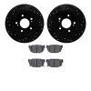 8502-67014 Drilled/Slotted Brake Rotors w/5000 Advanced Brake Pads Kit [Black], 1984-1988 Infiniti/Nissan, Position: Rear - image 1