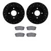 8502-67050 Drilled/Slotted Brake Rotors w/5000 Advanced Brake Pads Kit [Black], 2004-2006 Infiniti/Nissan, Position: Rear - image 1