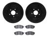 8502-67061 Drilled/Slotted Brake Rotors w/5000 Advanced Brake Pads Kit [Black], 2009-2016 Renault, Position: Front - image 1