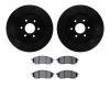 8502-67082 Drilled/Slotted Brake Rotors w/5000 Advanced Brake Pads Kit [Black], 2008-2011 Infiniti/Nissan, Position: Front - image 1