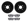 8502-67085 Drilled/Slotted Brake Rotors w/5000 Advanced Brake Pads Kit [Black], 1995-2006 Infiniti/Nissan, Position: Front - image 1