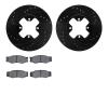 8502-67088 Drilled/Slotted Brake Rotors w/5000 Advanced Brake Pads Kit [Black], 1984-1985 Infiniti/Nissan, Position: Front - image 1