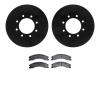 8502-67089 Drilled/Slotted Brake Rotors w/5000 Advanced Brake Pads Kit [Black], 2012-2021 Infiniti/Nissan, Position: Front - image 1