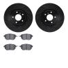 8502-67105 Drilled/Slotted Brake Rotors w/5000 Advanced Brake Pads Kit [Black], 2003-2011 Infiniti/Nissan, Position: Front - image 1