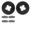 8502-67138 Drilled/Slotted Brake Rotors w/5000 Advanced Brake Pads Kit [Black], 1984-1984 Infiniti/Nissan, Position: Front - image 1