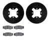 8502-67263 Drilled/Slotted Brake Rotors w/5000 Advanced Brake Pads Kit [Black], 1984-1986 Infiniti/Nissan, Position: Front - image 1