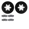 8502-67272 Drilled/Slotted Brake Rotors w/5000 Advanced Brake Pads Kit [Black], 1982-1985 Infiniti/Nissan, Position: Front - image 1