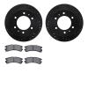 8502-67290 Drilled/Slotted Brake Rotors w/5000 Advanced Brake Pads Kit [Black], 1988-1995 Infiniti/Nissan, Position: Rear - image 1