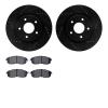 8502-67376 Drilled/Slotted Brake Rotors w/5000 Advanced Brake Pads Kit [Black], 2007-2012 Infiniti/Nissan, Position: Front - image 1