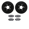 8502-68002 Drilled/Slotted Brake Rotors w/5000 Advanced Brake Pads Kit [Black], 1993-1997 Infiniti/Nissan, Position: Front - image 1