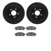 8502-68005 Drilled/Slotted Brake Rotors w/5000 Advanced Brake Pads Kit [Black], 1997-2001 Infiniti/Nissan, Position: Front - image 1