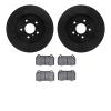 8502-68009 Drilled/Slotted Brake Rotors w/5000 Advanced Brake Pads Kit [Black], 2003-2008 Infiniti/Nissan, Position: Front - image 1