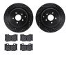 8502-68017 Drilled/Slotted Brake Rotors w/5000 Advanced Brake Pads Kit [Black], Fits Select Infiniti/Nissan, Position: Rear - image 1