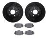 8502-68021 Drilled/Slotted Brake Rotors w/5000 Advanced Brake Pads Kit [Black], Fits Select Infiniti/Nissan, Position: Rear - image 1