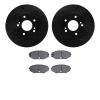 8502-68023 Drilled/Slotted Brake Rotors w/5000 Advanced Brake Pads Kit [Black], 1990-1995 Infiniti/Nissan, Position: Front - image 1