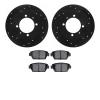 8502-72010 Drilled/Slotted Brake Rotors w/5000 Advanced Brake Pads Kit [Black], 1988-1993 Multiple Makes/Models, Position: Rear - image 1