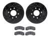 8502-72023 Drilled/Slotted Brake Rotors w/5000 Advanced Brake Pads Kit [Black], 1998-1998 Mitsubishi, Position: Front - image 1