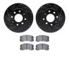 8502-72025 Drilled/Slotted Brake Rotors w/5000 Advanced Brake Pads Kit [Black], 2002-2007 Mitsubishi, Position: Front - image 1