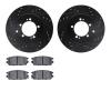 8502-72034 Drilled/Slotted Brake Rotors w/5000 Advanced Brake Pads Kit [Black], 1994-1994 Mopar, Position: Rear - image 1