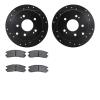 8502-72043 Drilled/Slotted Brake Rotors w/5000 Advanced Brake Pads Kit [Black], 2004-2012 Mitsubishi, Position: Rear - image 1