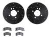 8502-72052 Drilled/Slotted Brake Rotors w/5000 Advanced Brake Pads Kit [Black], 2014-2015 Mitsubishi, Position: Front - image 1