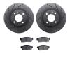 8502-72053 Drilled/Slotted Brake Rotors w/5000 Advanced Brake Pads Kit [Black], 2012-2017 Mitsubishi, Position: Front - image 1