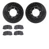 8502-72059 Drilled/Slotted Brake Rotors w/5000 Advanced Brake Pads Kit [Black], 1983-1983 Mitsubishi, Position: Front - image 1