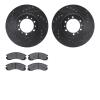 8502-72060 Drilled/Slotted Brake Rotors w/5000 Advanced Brake Pads Kit [Black], 1990-2004 Mitsubishi, Position: Front - image 1