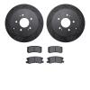 8502-72064 Drilled/Slotted Brake Rotors w/5000 Advanced Brake Pads Kit [Black], 2004-2011 Mitsubishi, Position: Rear - image 1