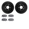 8502-72087 Drilled/Slotted Brake Rotors w/5000 Advanced Brake Pads Kit [Black], Fits Select Mitsubishi, Position: Rear - image 1