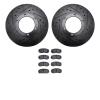 8502-72317 Drilled/Slotted Brake Rotors w/5000 Advanced Brake Pads Kit [Black], 2010-2011 Freightliner, Position: Front - image 1