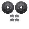 8502-73018 Drilled/Slotted Brake Rotors w/5000 Advanced Brake Pads Kit [Black], 1996-1997 Audi/Volkswagen, Position: Rear - image 1