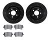 8502-73035 Drilled/Slotted Brake Rotors w/5000 Advanced Brake Pads Kit [Black], 2004-2009 Audi/Volkswagen, Position: Rear - image 1