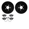 8502-73044 Drilled/Slotted Brake Rotors w/5000 Advanced Brake Pads Kit [Black], 1992-1998 Audi/Volkswagen, Position: Front - image 1