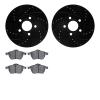 8502-73045 Drilled/Slotted Brake Rotors w/5000 Advanced Brake Pads Kit [Black], 1996-1999 Audi/Volkswagen, Position: Front - image 1