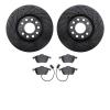 8502-73051 Drilled/Slotted Brake Rotors w/5000 Advanced Brake Pads Kit [Black], 1997-2000 Audi/Volkswagen, Position: Front - image 1