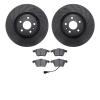 8502-73060 Drilled/Slotted Brake Rotors w/5000 Advanced Brake Pads Kit [Black], 2008-2011 Audi/Volkswagen, Position: Front - image 1
