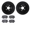 8502-73062 Drilled/Slotted Brake Rotors w/5000 Advanced Brake Pads Kit [Black], 2008-2015 Audi/Volkswagen, Position: Rear - image 1