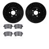 8502-73076 Drilled/Slotted Brake Rotors w/5000 Advanced Brake Pads Kit [Black], 2008-2017 Audi/Volkswagen, Position: Rear - image 1