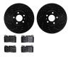 8502-73077 Drilled/Slotted Brake Rotors w/5000 Advanced Brake Pads Kit [Black], 2013-2017 Audi/Volkswagen, Position: Front - image 1