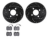8502-73079 Drilled/Slotted Brake Rotors w/5000 Advanced Brake Pads Kit [Black], 1978-1979 Audi/Volkswagen, Position: Front - image 1