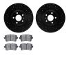 8502-73081 Drilled/Slotted Brake Rotors w/5000 Advanced Brake Pads Kit [Black], 2012-2021 Multiple Makes/Models, Position: Rear - image 1