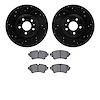 8502-73082 Drilled/Slotted Brake Rotors w/5000 Advanced Brake Pads Kit [Black], 2016-2020 Audi/Volkswagen, Position: Rear - image 1