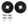 8502-73133 Drilled/Slotted Brake Rotors w/5000 Advanced Brake Pads Kit [Black], 1990-1998 Audi/Volkswagen, Position: Front - image 1