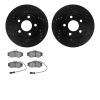 8502-73145 Drilled/Slotted Brake Rotors w/5000 Advanced Brake Pads Kit [Black], 1990-1997 Audi/Volkswagen, Position: Front - image 1