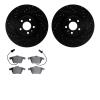 8502-73211 Drilled/Slotted Brake Rotors w/5000 Advanced Brake Pads Kit [Black], 2004-2009 Audi/Volkswagen, Position: Front - image 1