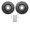 8502-73232 Drilled/Slotted Brake Rotors w/5000 Advanced Brake Pads Kit [Black], 1999-2005 Audi/Volkswagen, Position: Front - image 1
